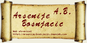 Arsenije Bošnjačić vizit kartica